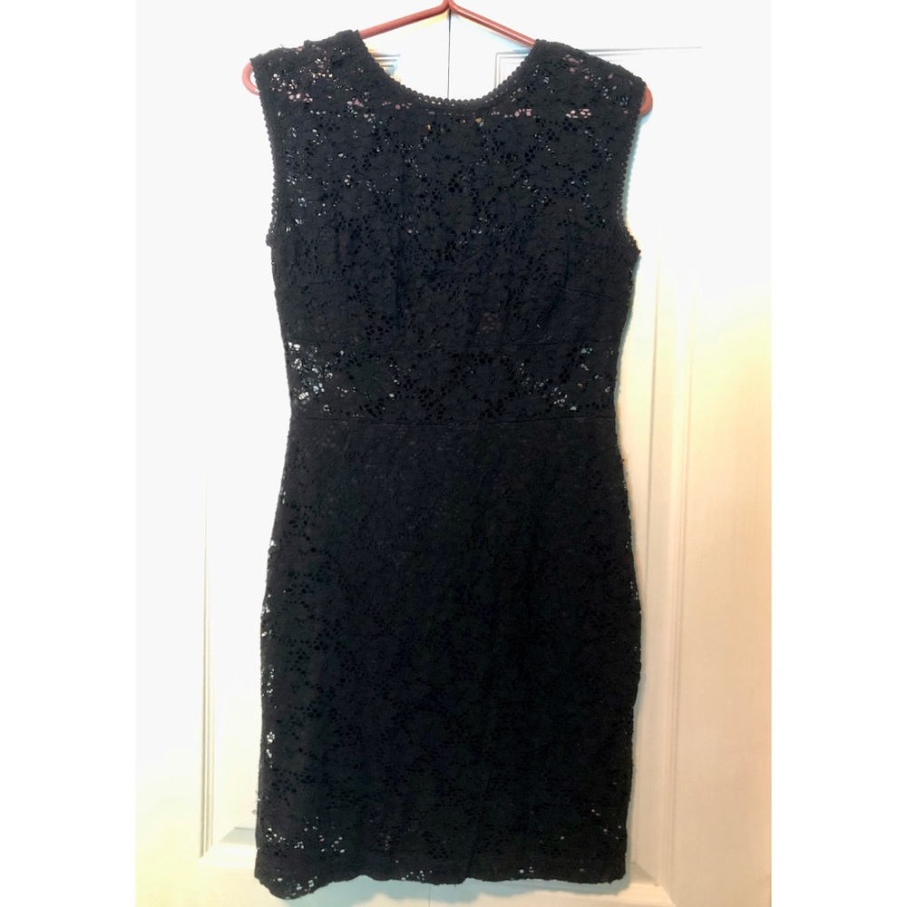 Black lace body con cocktail dress
